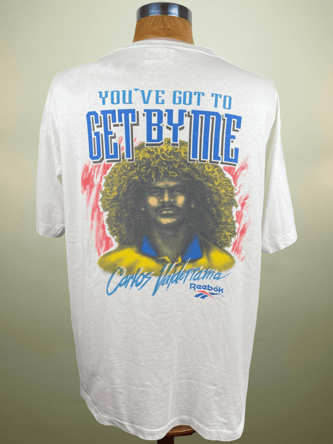 T-Shirt • 1994 • World Cup 94 • Columbia • Carlos Valderrama Reebok Official T-Shirt - Calcio 90