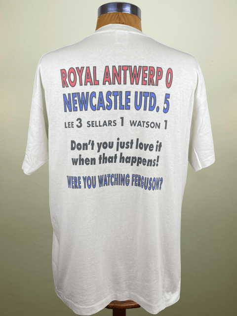 T-Shirt • 1995 • UEFA Cup • Newcastle • Bootleg 5 - 0 vs Royal Antwerp T-Shirt - Calcio 90