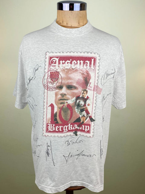 T-Shirt • 1998 • Premier League • Arsenal • Dennis Bergkamp Official T-Shirt • Signed