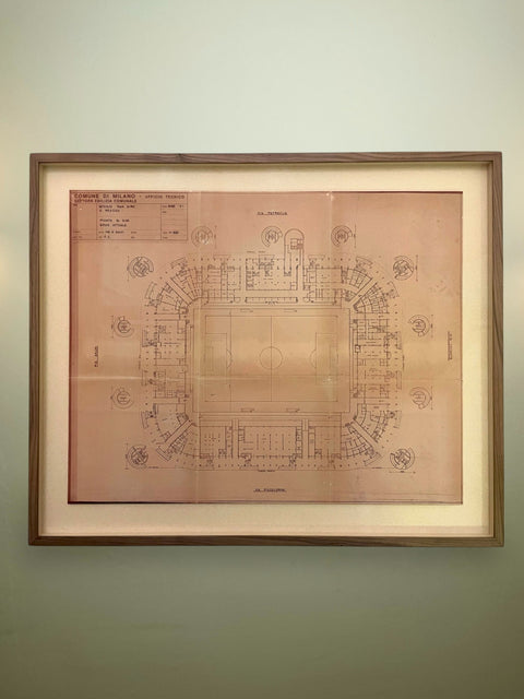 Store Memorabilia • Architectural Drawing • AC Milan • 1991 • Original Architectural Drawing of San Siro