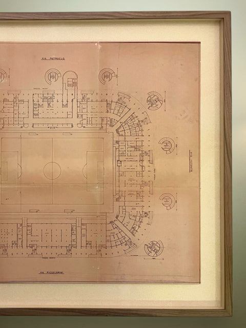 Store Memorabilia • Architectural Drawing • AC Milan • 1991 • Original Architectural Drawing of San Siro