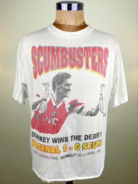 T-Shirt • 1993 • FA Cup • Arsenal vs Spurs • FA Cup Winners Tony Adams Bootleg T-Shirt