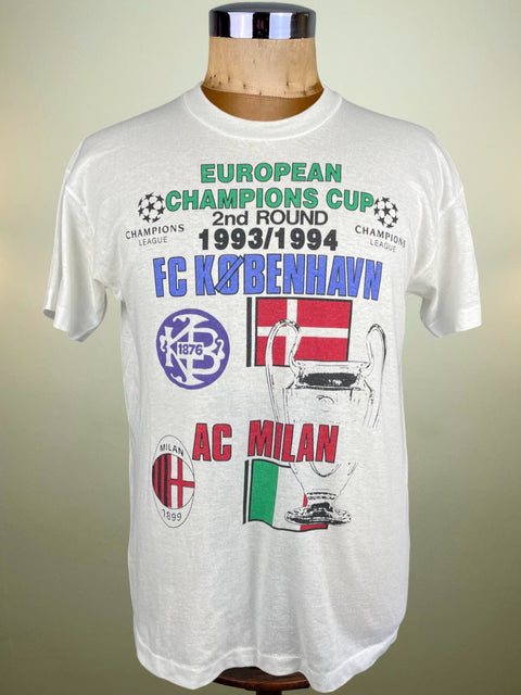T-Shirt • 1993 • Champions League • AC Milan vs Copenhagen • Bootleg T-Shirt