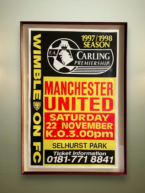 Store Memorabilia • Poster • Wimbledon • 1998 • Match Poster vs Manchester United