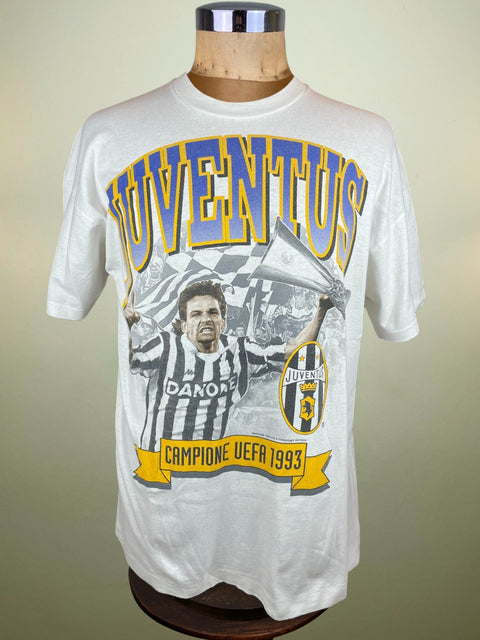 T-Shirt • 1993 • UEFA Cup • Juve vs Dortmund • Roberto Baggio Bootleg T-Shirt - Calcio 90