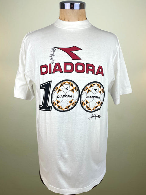 T-Shirt • 1997 • Roma • Official Diadora Abel Balbo 100 Goals T-Shirt • Signed - Calcio 90