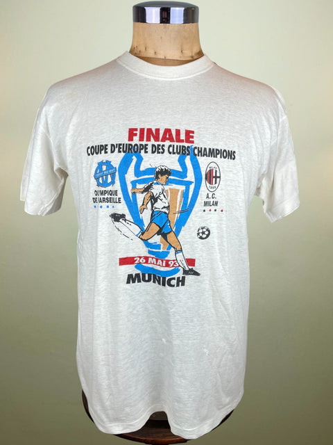 T-Shirt • 1993 • Champions League • AC Milan vs Marseille • Bootleg T-Shirt - Calcio 90