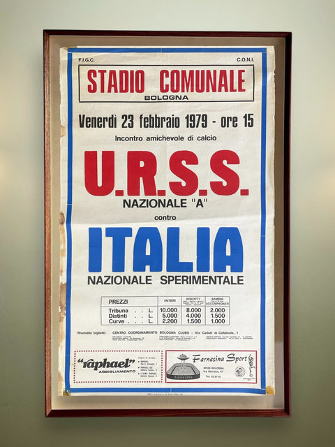 Store Memorabilia • Poster • Italia • 1979 • Experimental Italy Team vs USSR Official Match Poster - Calcio 90
