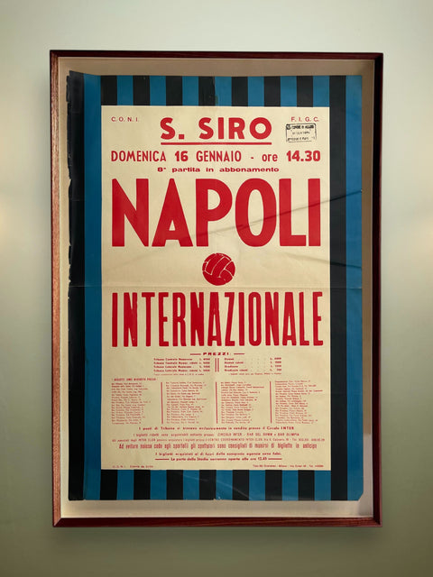 Store Memorabilia • Poster • Inter Milan • 1966 • Official Serie A Inter vs Napoli Poster