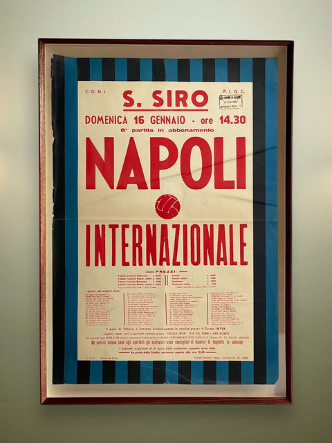 Store Memorabilia • Poster • Inter Milan • 1966 • Official Serie A Inter vs Napoli Poster - Calcio 90