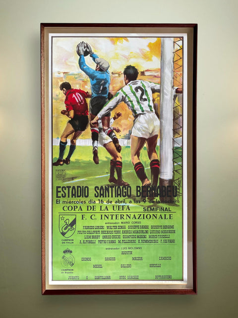 Store Memorabilia • Poster • Inter Milan • 1985 • Official UEFA Cup Inter vs Real Madrid Poster - Calcio 90
