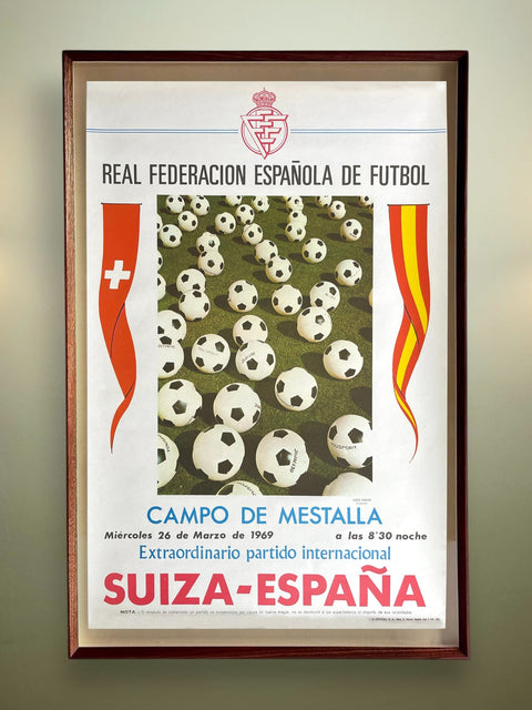 Store Memorabilia • Poster • Spain • 1969 • Spain v Switzerland Official Match Poster - Calcio 90