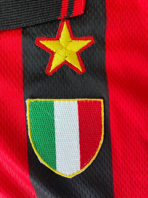 Match Shirt • Club • AC Milan • 1996 • Lotto • Home • #18 • Roberto Baggio • vs Monza • Signed