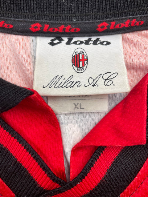 Match Shirt • Club • AC Milan • 1996 • Lotto • Home • #4 • Demetrio Albertini • Match Worn • Unwashed