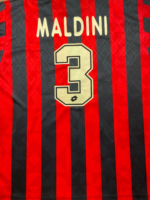 Store Shirt • AC Milan • 1995 • Lotto • Home • #3 • Paolo Maldini • Size XL