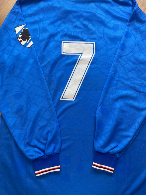 Match Shirt • Club • Sampdoria • 1994 • Asics • Home • #7 • Attilio Lombardo • Match Worn