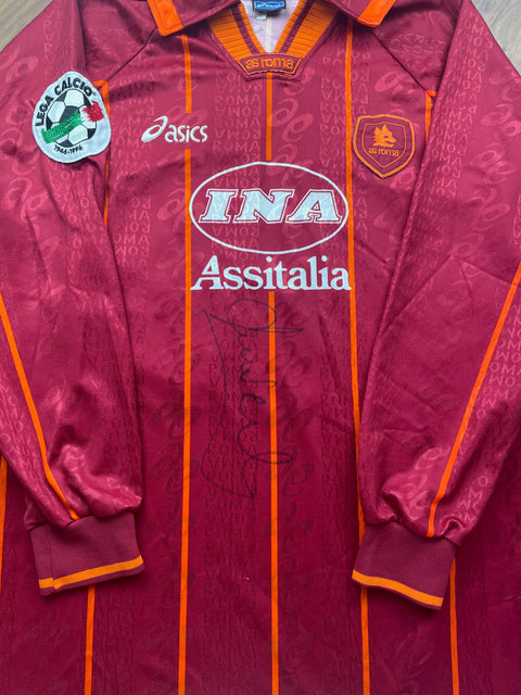 Match Shirt • Club • Roma • 1996 • Asics • Home • #10 • Daniel Fonseca • Match Worn • Signed