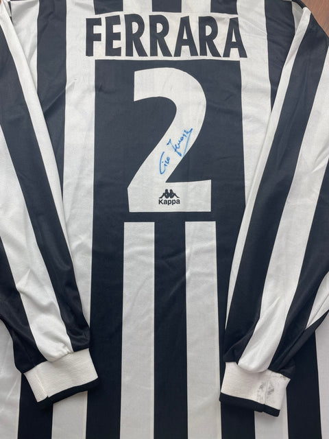 Match Shirt • Club • Juventus • 1995 • Kappa • Home • #2 • Ciro Ferrara • Match Worn • Unwashed • Signed