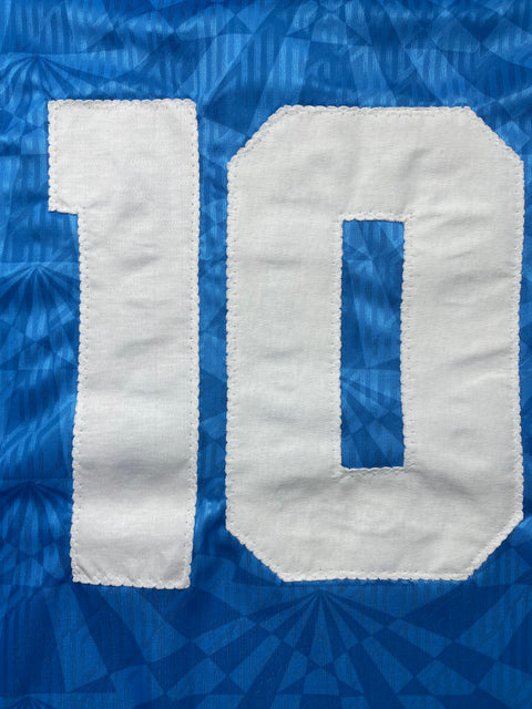 Match Shirt • Club • Napoli • 1992 • Umbro • Home • #10 • Gianfranco Zola • Match Worn