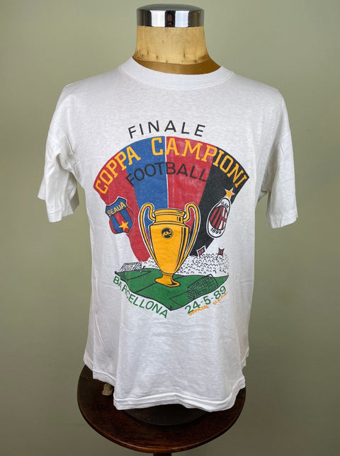 T-Shirt • 1989 • European Cup • AC Milan vs Steaua Bucharest • Bootleg T-Shirt - Calcio 90