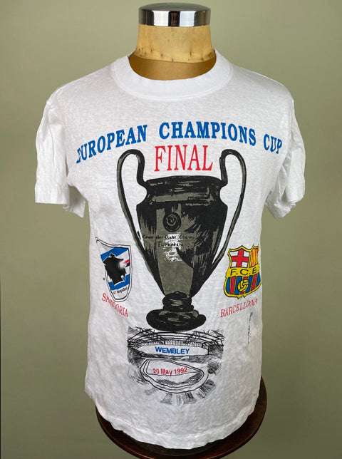 T-Shirt • 1992 • Champions League • Sampdoria vs Barcelona • Bootleg T-Shirt - Calcio 90