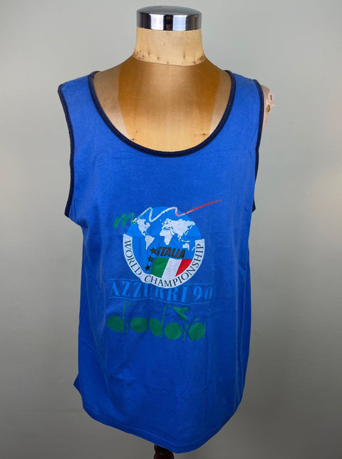 T-Shirt • 1990 • World Cup 90 • Italia • Azzurri 90 Diadora Official Tank Top - Calcio 90