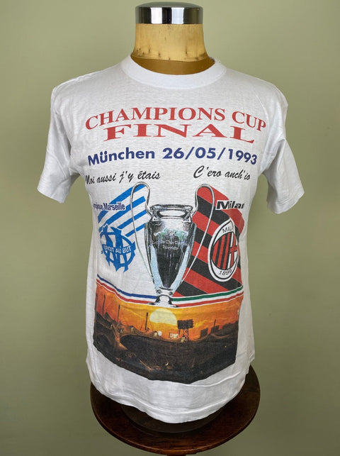T-Shirt • 1993 • Champions League • AC Milan vs Marseille • Bootleg T-Shirt - Calcio 90