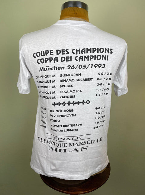 T-Shirt • 1993 • Champions League • AC Milan vs Marseille • Bootleg T-Shirt - Calcio 90