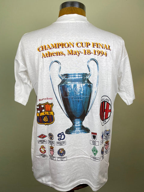 T-Shirt • 1994 • Champions League • AC Milan vs Barcelona • Bootleg T-Shirt - Calcio 90
