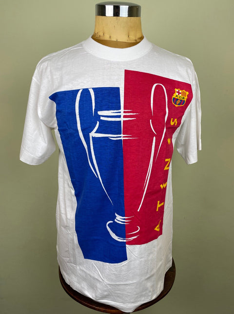 T-Shirt • 1994 • Champions League • AC Milan vs Barcelona • Official T-Shirt - Calcio 90