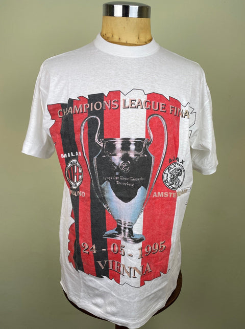 T-Shirt • 1995 • Champions League • AC Milan vs Ajax • Bootleg T-Shirt - Calcio 90