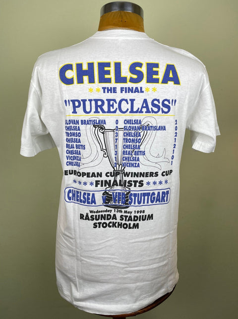 T-Shirt • 1998 • Cup Winners Cup • Chelsea vs Stuttgart • Bootleg T-Shirt - Calcio 90
