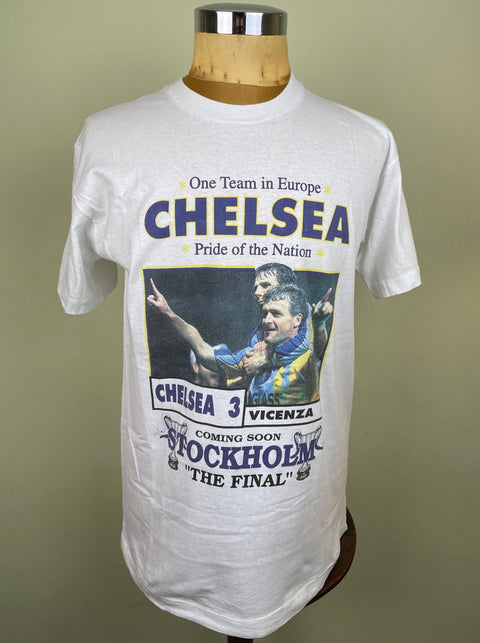 T-Shirt • 1998 • Cup Winners Cup • Chelsea vs Stuttgart • Bootleg T-Shirt - Calcio 90