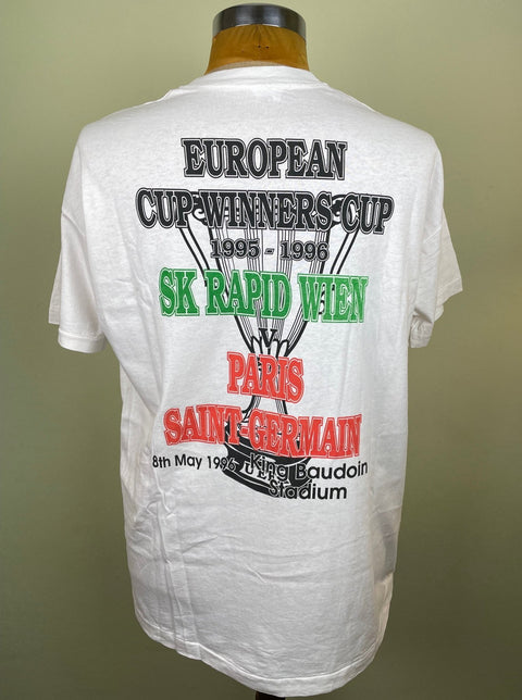 T-Shirt • 1996 • Cup Winners Cup • Rapid Vienna vs PSG • Bootleg T-Shirt - Calcio 90