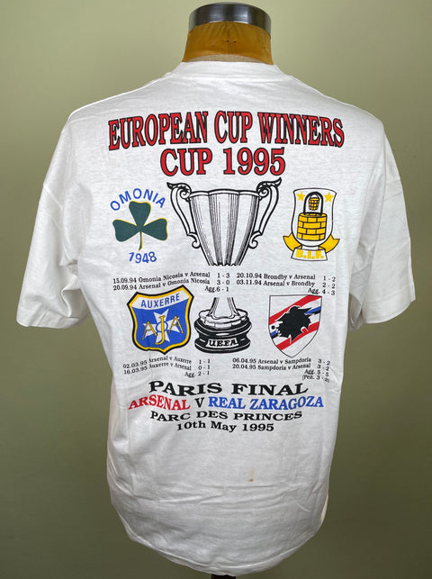 T-Shirt • 1995 • Cup Winners Cup • Arsenal vs Zaragoza • Bootleg T-Shirt
