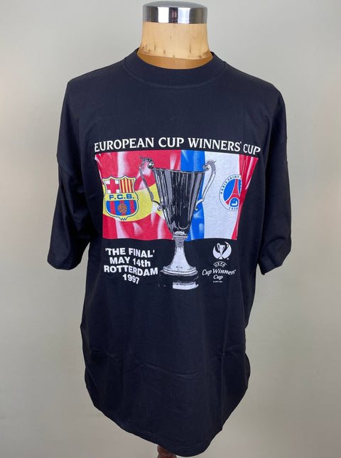 T-Shirt • 1997 • Cup Winners Cup • PSG vs Barcelona • Official T-Shirt - Calcio 90