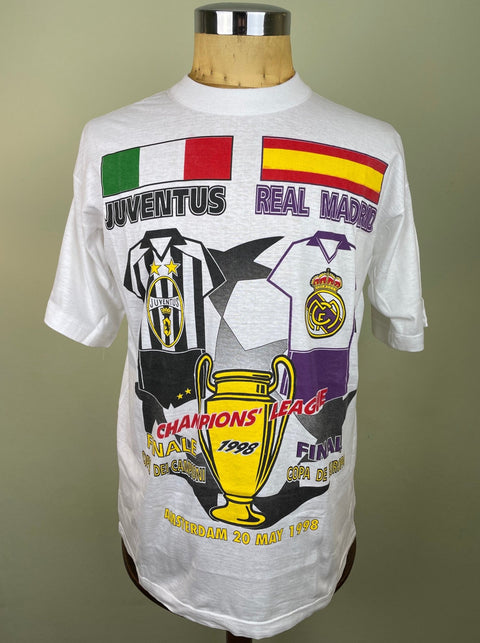T-Shirt • 1998 • Champions League • Juventus vs Real Madrid • Bootleg T-Shirt - Calcio 90