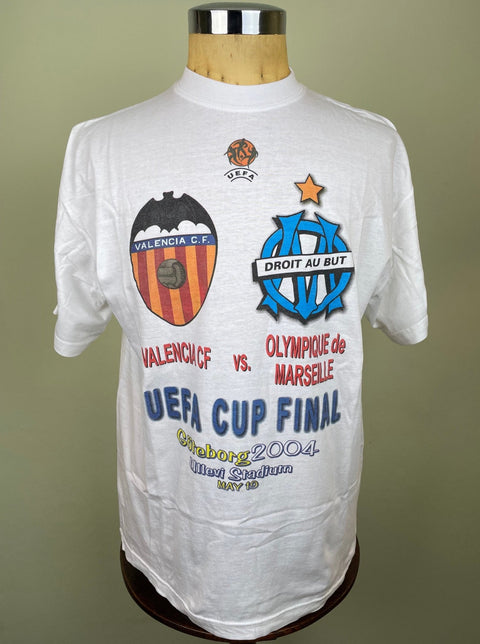 T-Shirt • 2004 • Valencia vs Marseille • UEFA Cup Final • Bootleg T-Shirt - Calcio 90