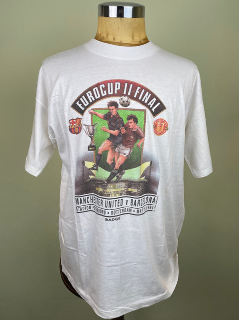 T-Shirt • 1991 • Cup Winners Cup • Man United vs Barcelona • Bootleg T-Shirt