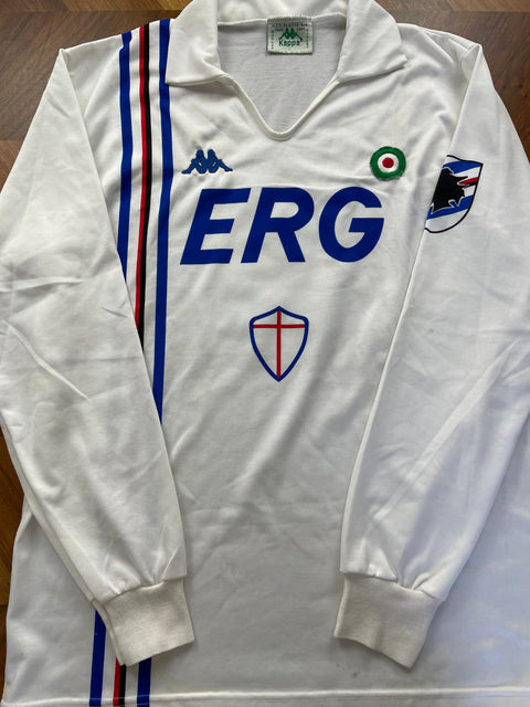 Match Shirt • Club • Sampdoria • 1989 • Kappa • Away • #9 • Gianluca Vialli • Match Worn