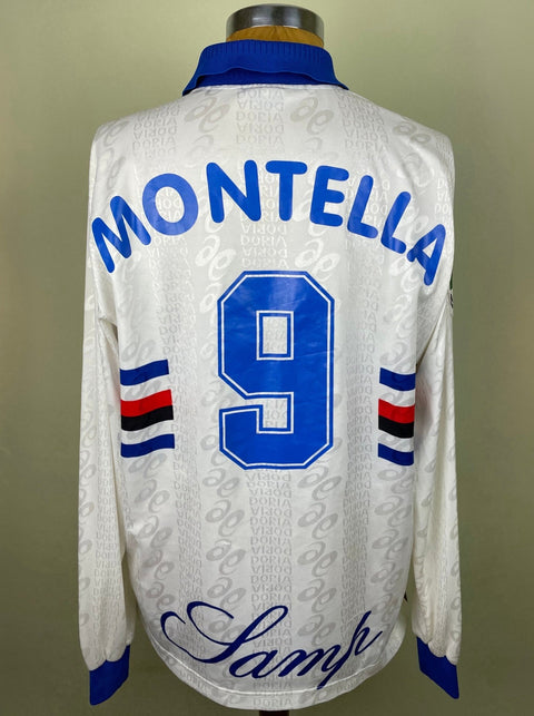 Match Shirt • Club • Sampdoria • 1996 • Asics • Away • 9 • Vincenzo Montella • Match Worn - Calcio 90