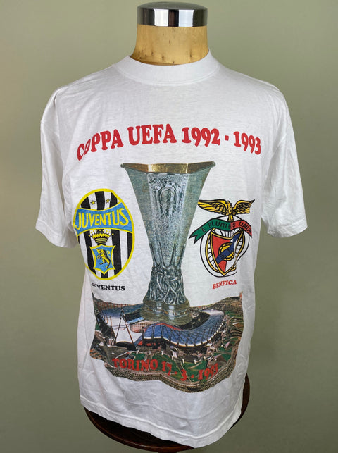 T-Shirt • 1993 • UEFA Cup • Juve vs Benfica • Quarter Final Bootleg T-Shirt