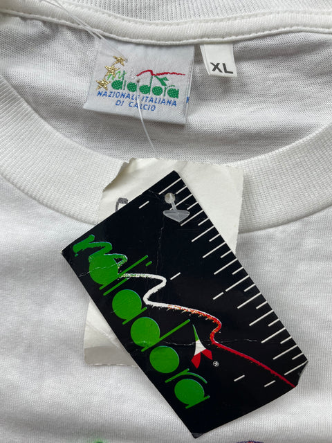 T-Shirt • 1990 • World Cup 90 • Italia • Azzurri 90 Diadora Official T-Shirt • Size XL