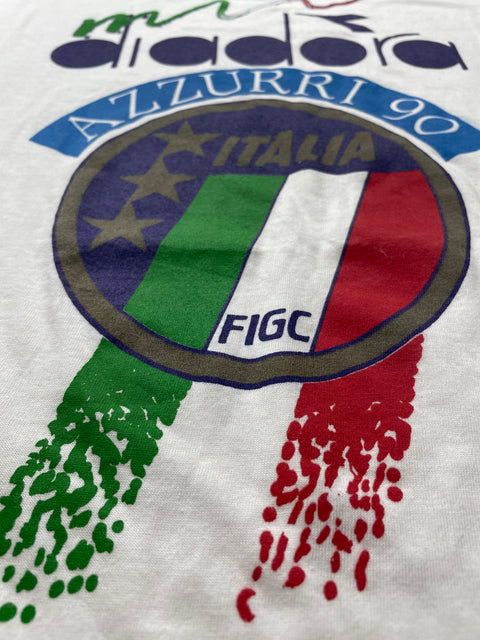 T-Shirt • 1990 • World Cup 90 • Italia • Azzurri 90 Diadora Official T-Shirt • Size XL