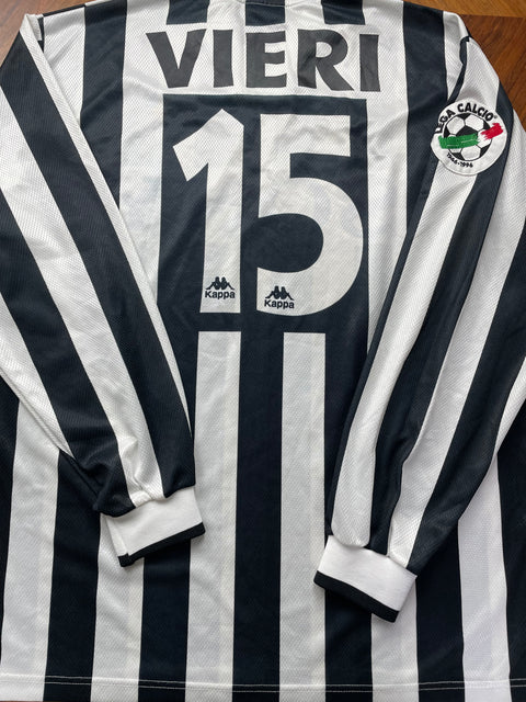 Match Shirt • Club • Juventus • 1996 • Kappa • Home • #15 • Christian Vieri • Match Worn