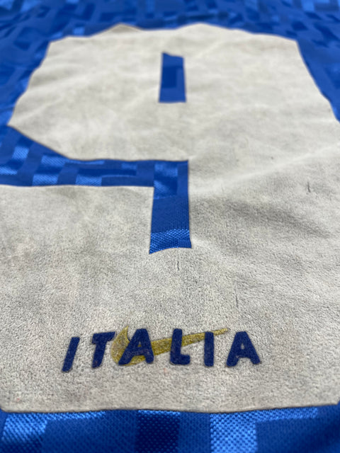 Match Shirt • National • Italia • 1995 • Nike • Home • #9 • Pierluigi Casiraghi • vs Ukraine • Euro 96 Qualifiers
