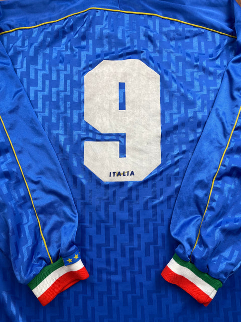 Match Shirt • National • Italia • 1995 • Nike • Home • #9 • Pierluigi Casiraghi • vs Ukraine • Euro 96 Qualifiers