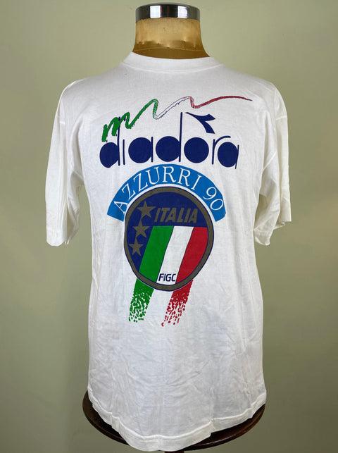 T-Shirt • 1990 • World Cup 90 • Italia • Azzurri 90 Diadora Official T-Shirt