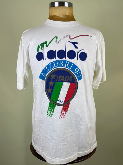 T-Shirt • 1990 • World Cup 90 • Italia • Azzurri 90 Diadora Official T-Shirt - Calcio 90