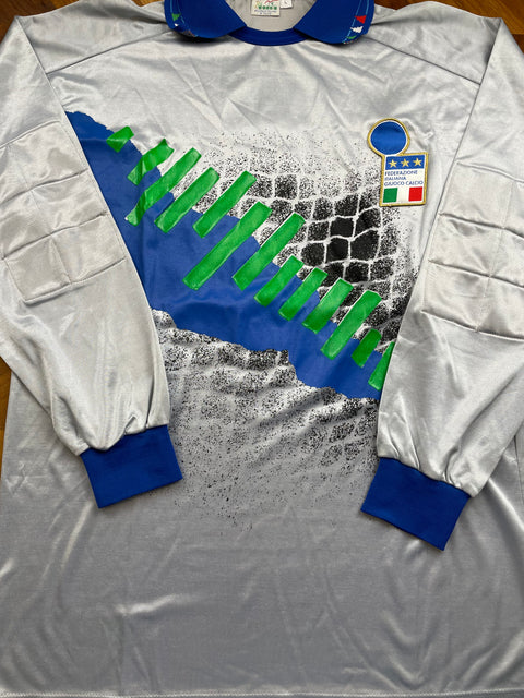 Match Shirt • National • Italia • 1992 • Diadora • Keeper • #1 • Gianluca Pagliuca • vs Norway • Euro 92 Qualifiers